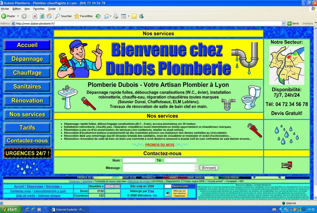 Site internet avant refonte, design ancien et dépassé